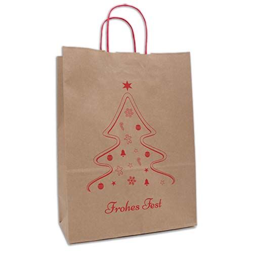 Weihnachtstueten Geschenktasche Weihnachtstasche Weihnachtsbaum rot