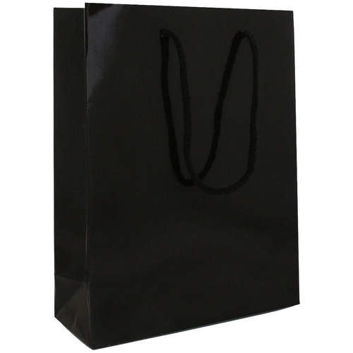 500 Messetaschen schwarz 10x4,5x13cm papiertueten bedrucken