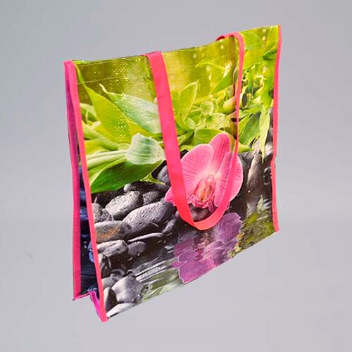 PP Woven Tragetaschen Blume groß mit Druck langer Henkel 