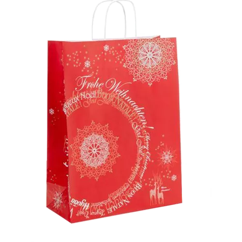 150 Weihnachtstasche Phantasie rot 32 14x42cm Weihnachtsteuten bedrucken
