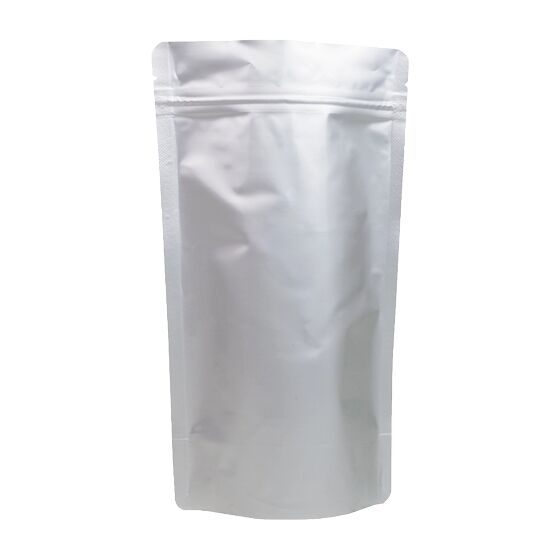 Standbodenbeutel 8,5x14 5cm metallic silber bedruckte Papiertüten