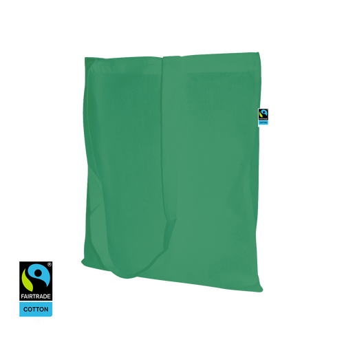 100 FairTrade Stofftaschen mittelgrün 38x42cm lange Henkel Stoffbeutel bedrucken