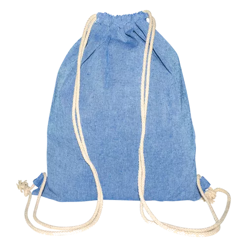 100 Stoffrucksack blau Recycling 38x42cm Stofftaschen bedrucken