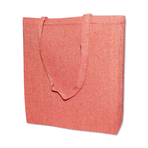 100 Recycling-Stofftaschen 38 8x42cm langer Henkel rot mit Stofftaschen bedrucken