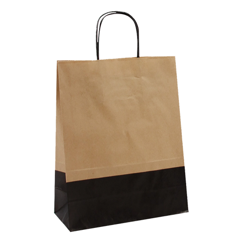 250 Papiertueten braun-schwarz 26 12x35cm Kordel Papiertueten bedrucken