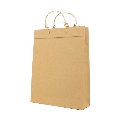 100 braune Papiertaschen 26 10x35cm aus recyceltes Papier zum Bedrucken
