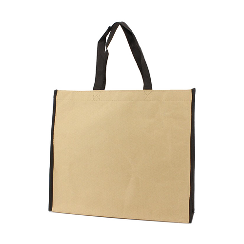 100 Stück braune Papiertasche mit schwarzen Non-Woven Futter. 40 12x35cm zum Bedrucken