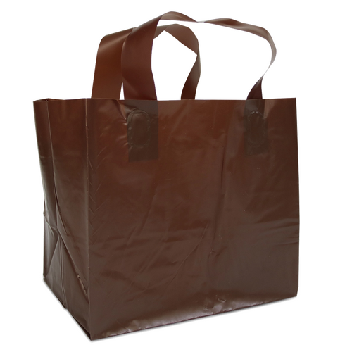 500 Schlaufentasche Imbiss 21 15x19cm braun Plastiktueten bedrucken