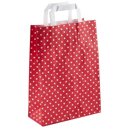 250 Papiertüten rot 32 12x40cm Pünktchen Papiertueten bedrucken