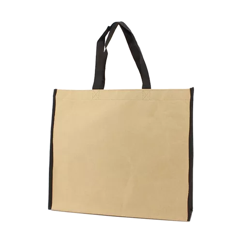 100 Stück braune Papiertasche mit schwarzen Non-Woven Futter. 30 10x40cm zum Bedrucken