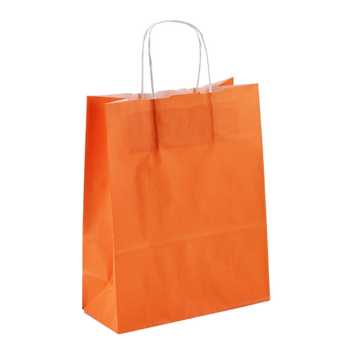 600 Papiertüten orange 22 10x28cm Kordel Papiertueten bedrucken