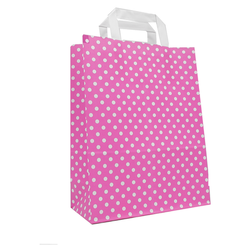 250 Papiertüten rosa 18 8x22cmPünktchen Papiertueten bedrucken